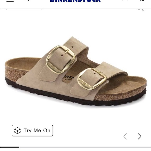 Birkenstock Beige Sandals with Gold Buckles 8-8.5 Size 39. Sandcastle Color EUC - Picture 15 of 16